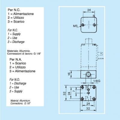 Base for single assembling of pilot solenoid valves