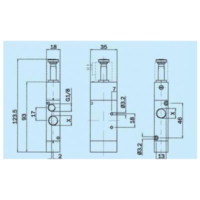 Solenoid spool valves a 3/2 way 1/4G 1 stable position with coil