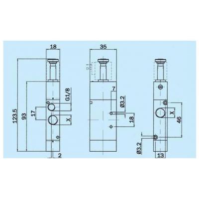 Solenoid spool valves a 3/2 way 1/8G 1 stable position with coil