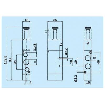 Solenoid spool valves a 5/2 way 1/4G 1 stable position with coil